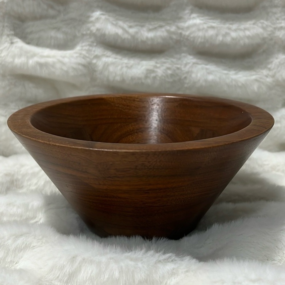 PRICE IS FIRM - Vintage Factory Store Solid Walnut Wood Bowl